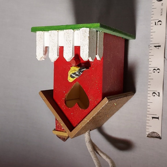 Christmas Ornaments Set of Three Bird House Reindeer Green Frog - Picture 6 of 10